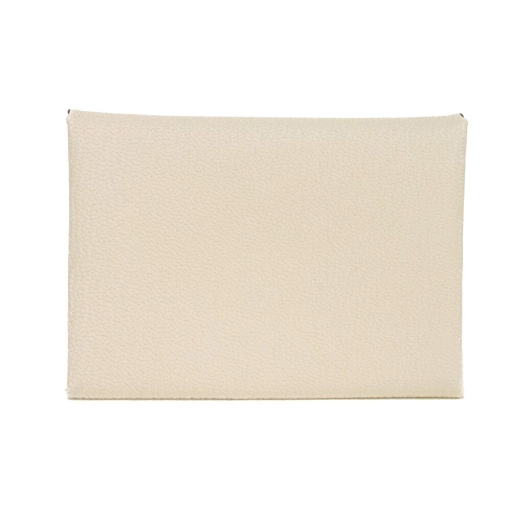 Hermes Calvi Duo Coin Case, Logo Foil Stamped, Chevre Mysore Goatskin, Ivory ...